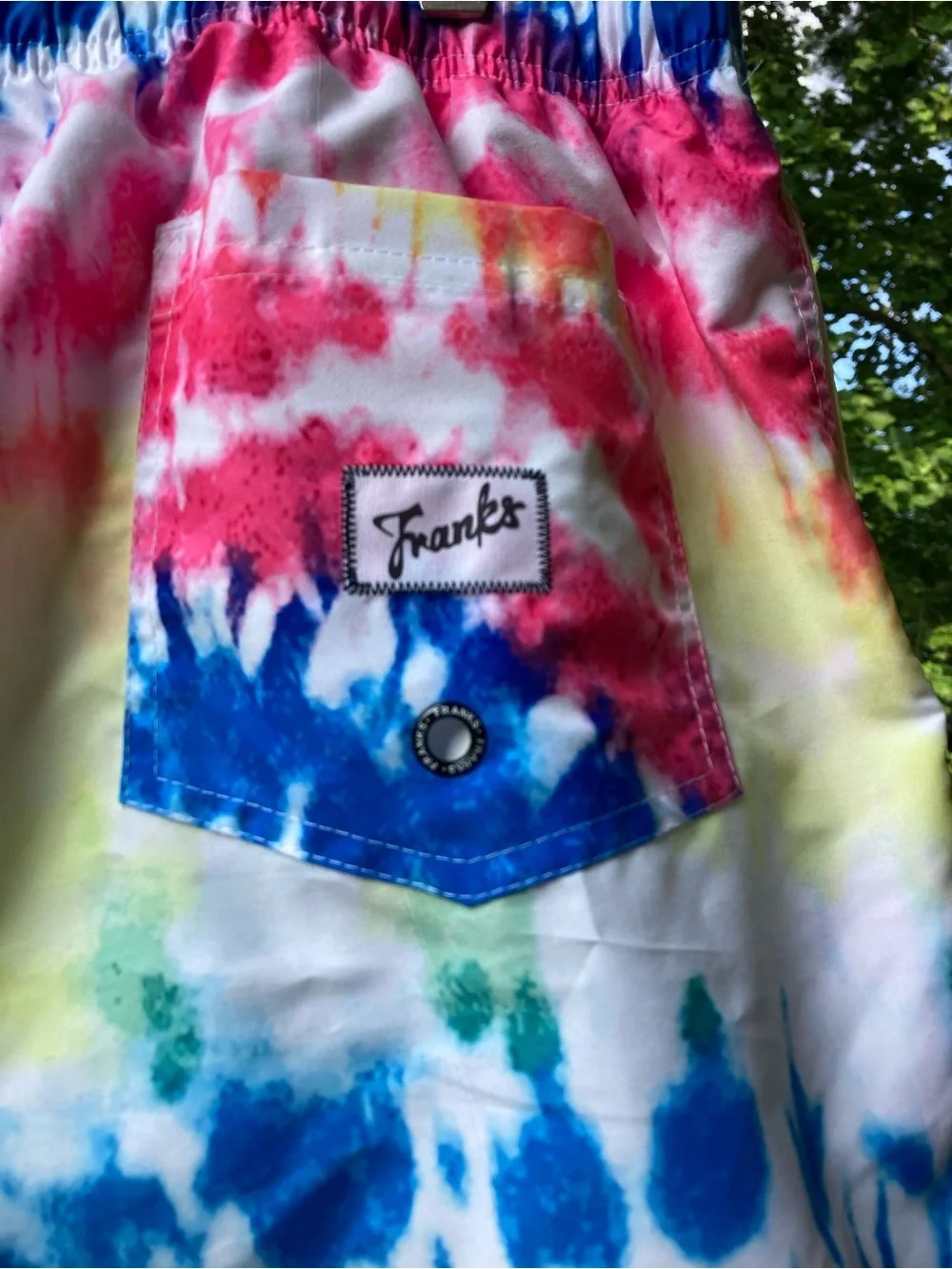 Franks Australia Like New Tie-Dye Multicolor Men's Swim/Beach/Retro VIbe Shorts
